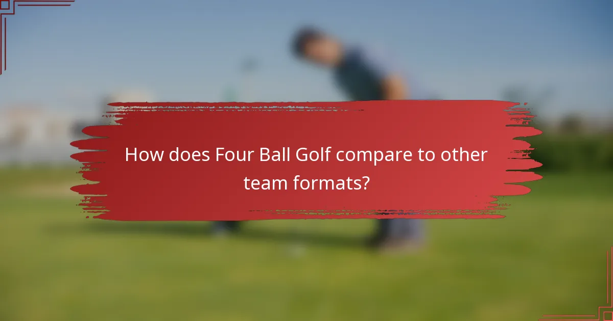 How does Four Ball Golf compare to other team formats?