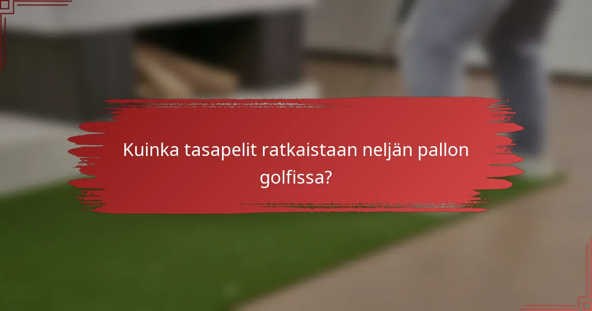 Kuinka tasapelit ratkaistaan neljän pallon golfissa?