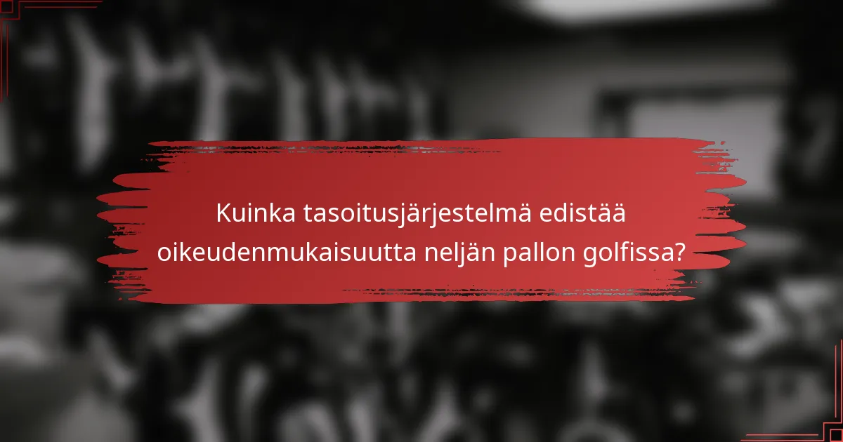 Kuinka tasoitusjärjestelmä edistää oikeudenmukaisuutta neljän pallon golfissa?