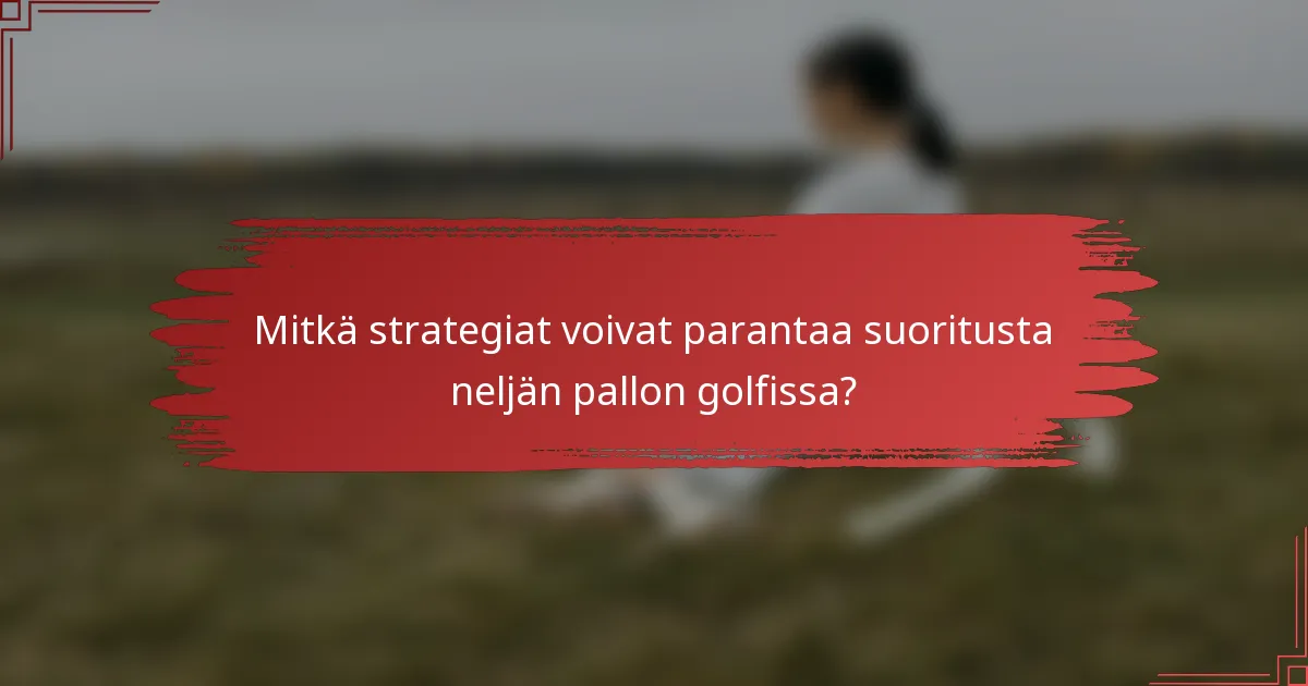 Mitkä strategiat voivat parantaa suoritusta neljän pallon golfissa?